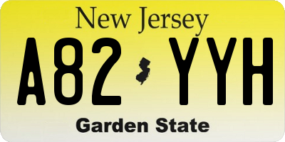 NJ license plate A82YYH