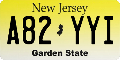 NJ license plate A82YYI