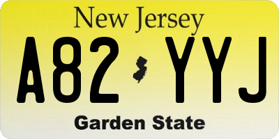 NJ license plate A82YYJ