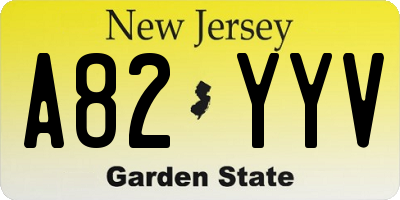 NJ license plate A82YYV