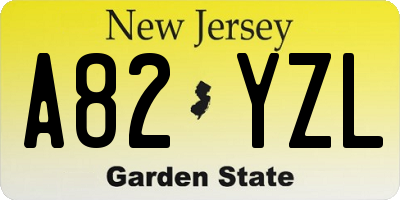 NJ license plate A82YZL