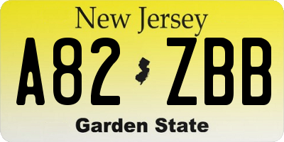 NJ license plate A82ZBB
