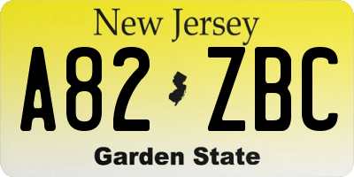 NJ license plate A82ZBC