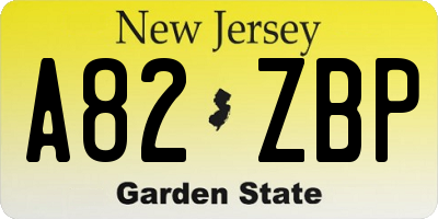 NJ license plate A82ZBP