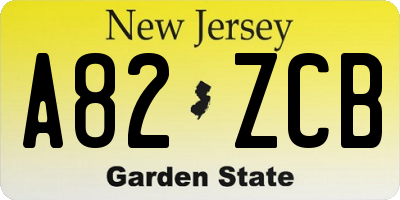 NJ license plate A82ZCB