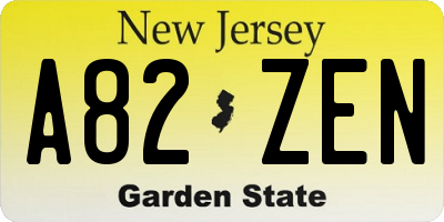 NJ license plate A82ZEN