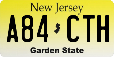 NJ license plate A84CTH