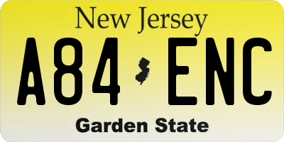 NJ license plate A84ENC