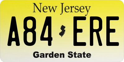 NJ license plate A84ERE