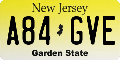 NJ license plate A84GVE