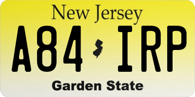 NJ license plate A84IRP
