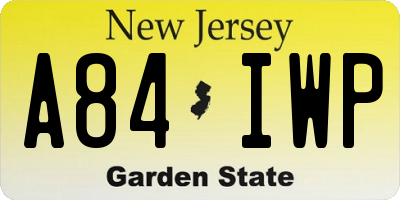 NJ license plate A84IWP
