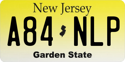 NJ license plate A84NLP