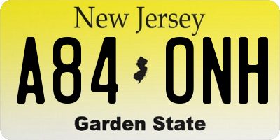 NJ license plate A84ONH