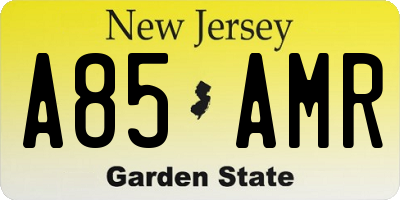 NJ license plate A85AMR