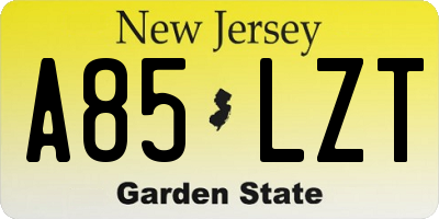 NJ license plate A85LZT