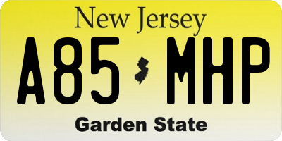 NJ license plate A85MHP