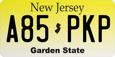 NJ license plate A85PKP
