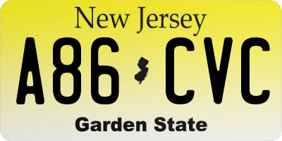 NJ license plate A86CVC