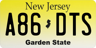 NJ license plate A86DTS
