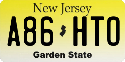 NJ license plate A86HTO