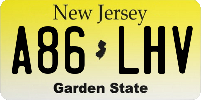 NJ license plate A86LHV