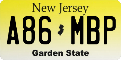 NJ license plate A86MBP