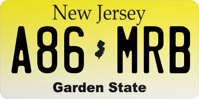NJ license plate A86MRB