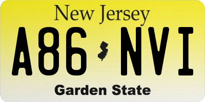 NJ license plate A86NVI