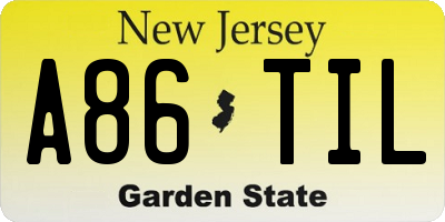 NJ license plate A86TIL