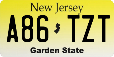 NJ license plate A86TZT
