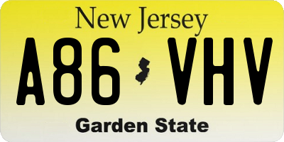 NJ license plate A86VHV
