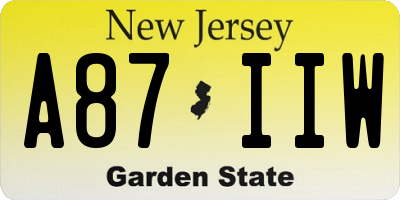 NJ license plate A87IIW