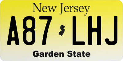 NJ license plate A87LHJ