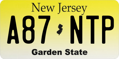 NJ license plate A87NTP