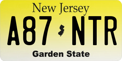 NJ license plate A87NTR