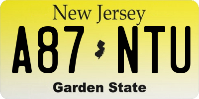 NJ license plate A87NTU