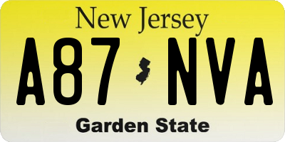 NJ license plate A87NVA