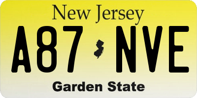 NJ license plate A87NVE