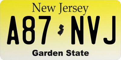NJ license plate A87NVJ