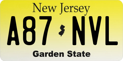 NJ license plate A87NVL