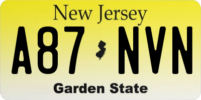 NJ license plate A87NVN