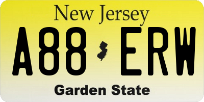 NJ license plate A88ERW