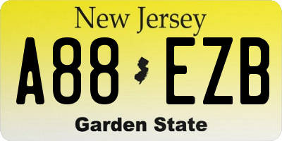 NJ license plate A88EZB