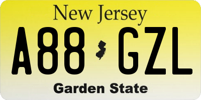 NJ license plate A88GZL
