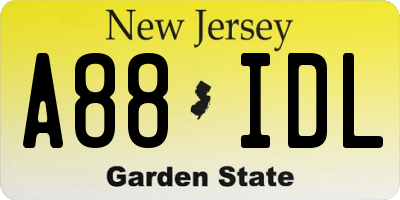 NJ license plate A88IDL