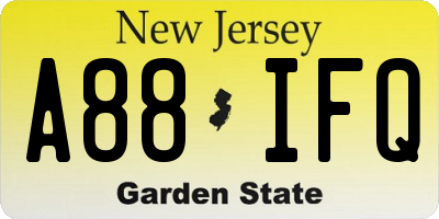 NJ license plate A88IFQ