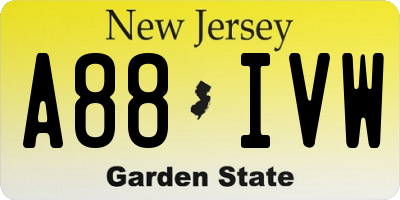 NJ license plate A88IVW