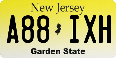 NJ license plate A88IXH