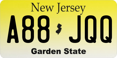 NJ license plate A88JQQ